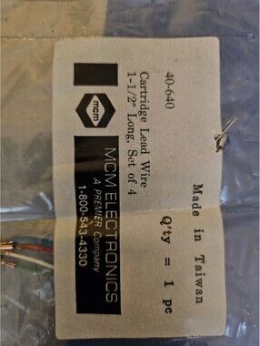 MCM Electronics bag of cartridge lead wires for record player as shown, as-is